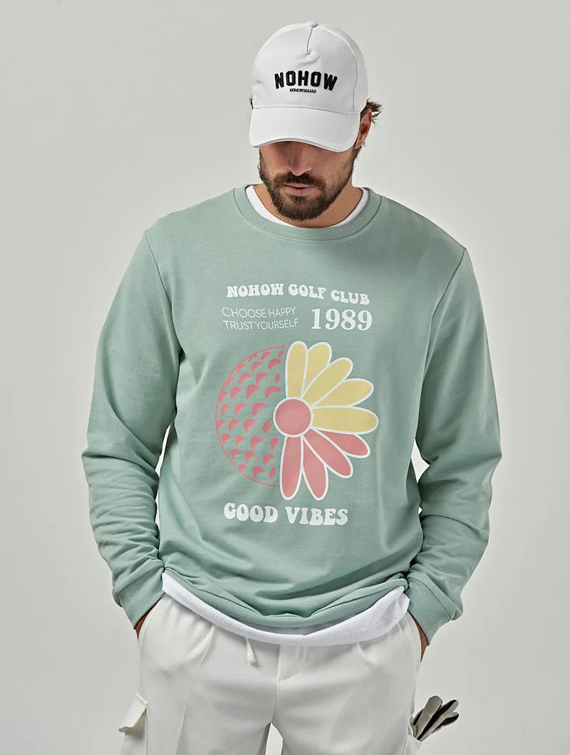 GOOD VIBES SWEATSHIRT IN MINT GREEN