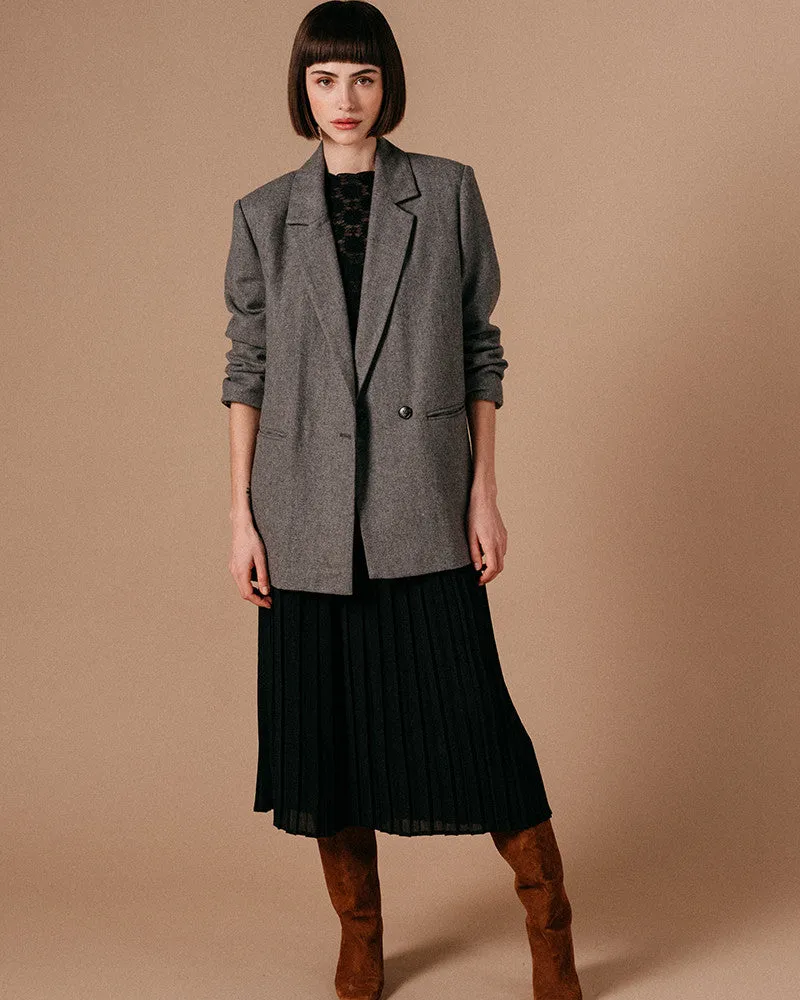 Grace & Mila Wool Oversized Blazer - Grey