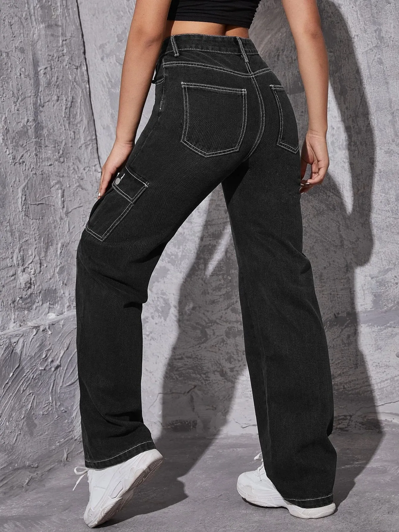 High Waisted Zipper Closure Pants