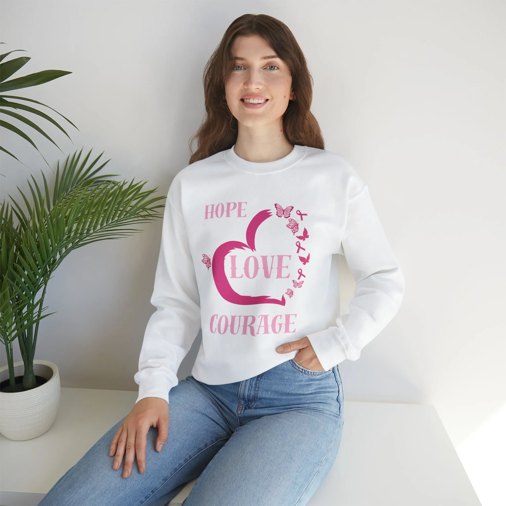 Hope, Love, Courage Unisex Heavy Blend™ Crewneck Sweatshirt