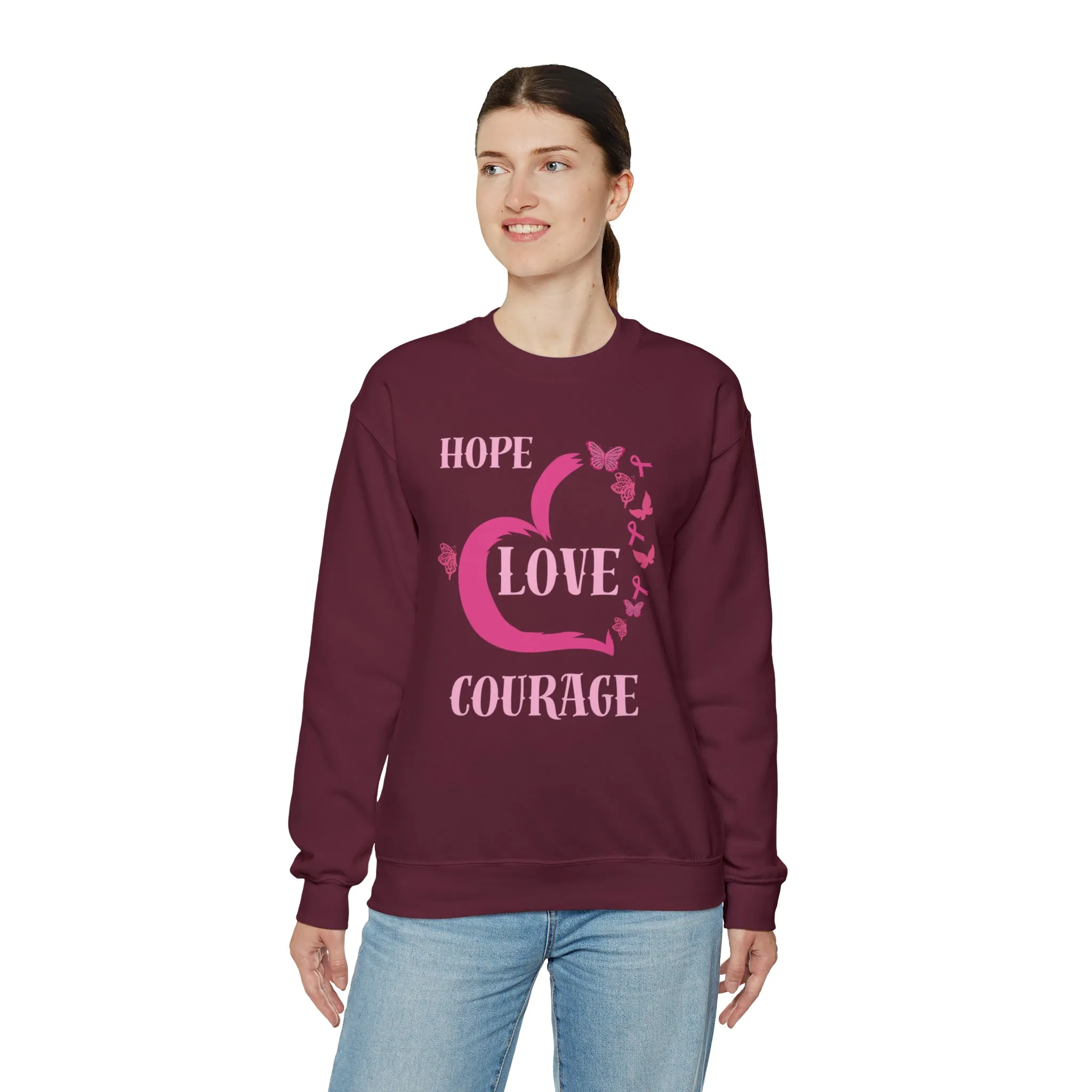 Hope, Love, Courage Unisex Heavy Blend™ Crewneck Sweatshirt