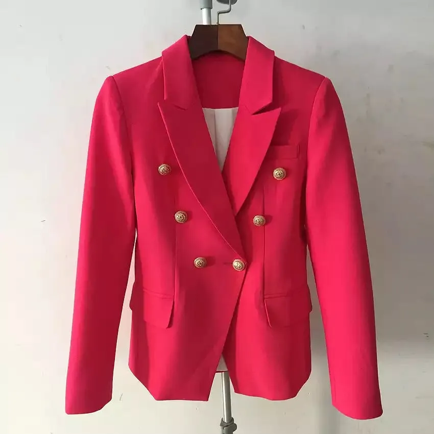 ICONIC WATERMELON BLAZER WITH GOLD BUTTONS