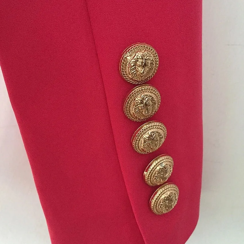 ICONIC WATERMELON BLAZER WITH GOLD BUTTONS