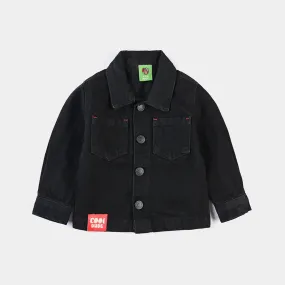 Infant Boys Denim rigid Woven Jacket Smart Bear-BLACK