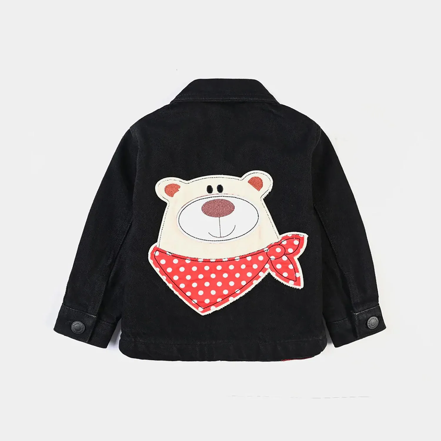 Infant Boys Denim rigid Woven Jacket Smart Bear-BLACK