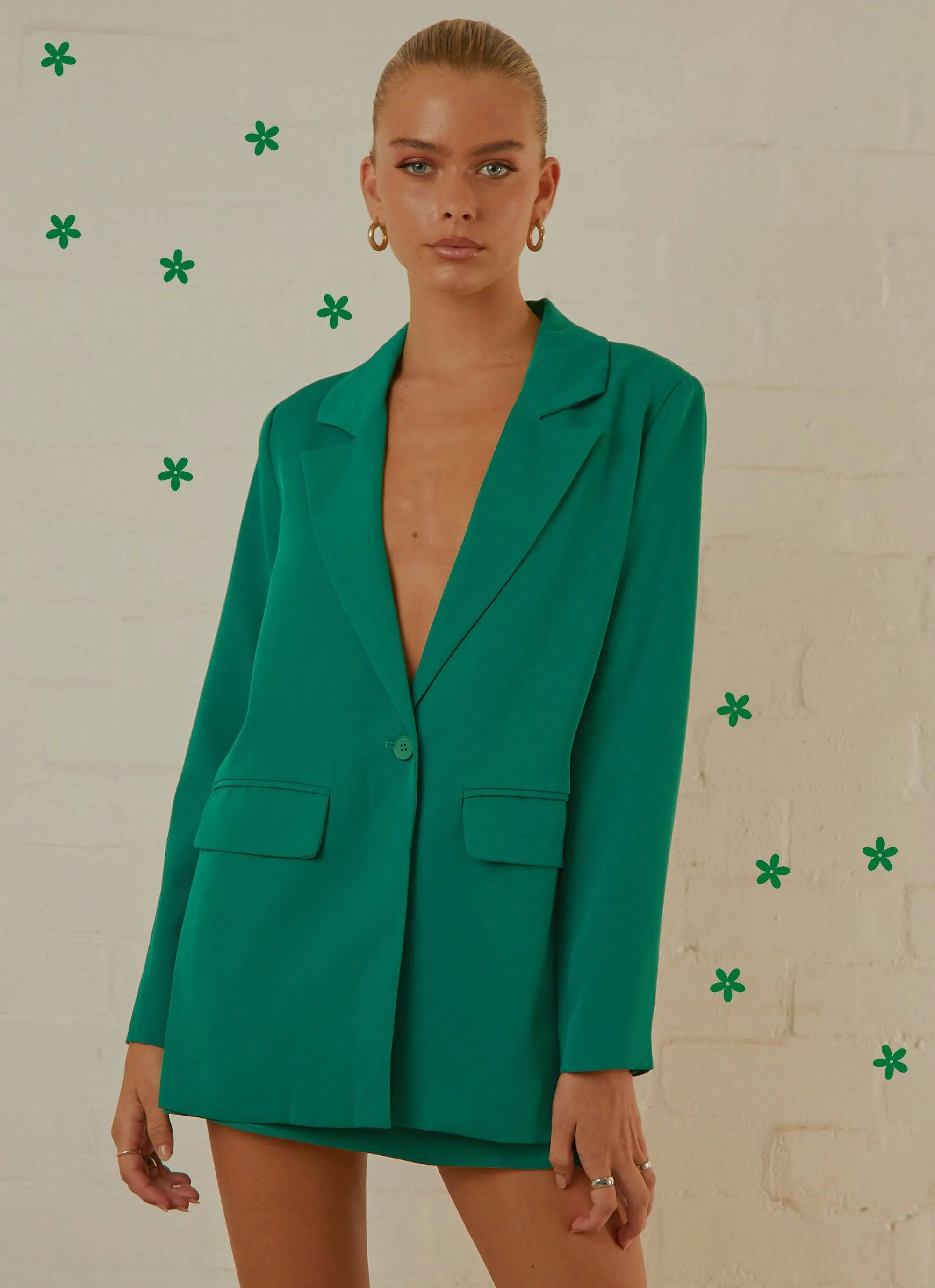 Italian Cities Blazer - Jade Green