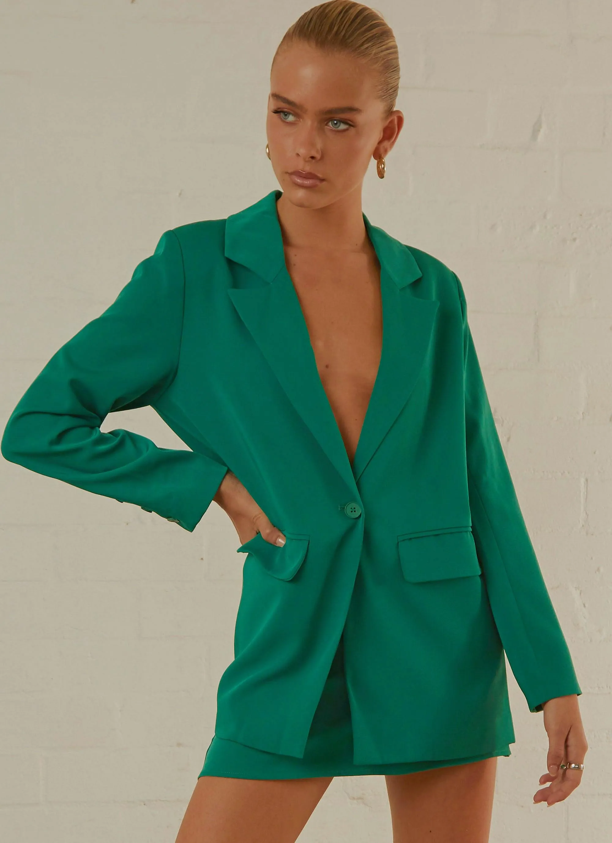 Italian Cities Blazer - Jade Green