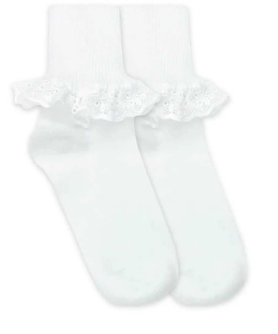 Jefferies Socks Chantilly Lace Turn Cuff Socks