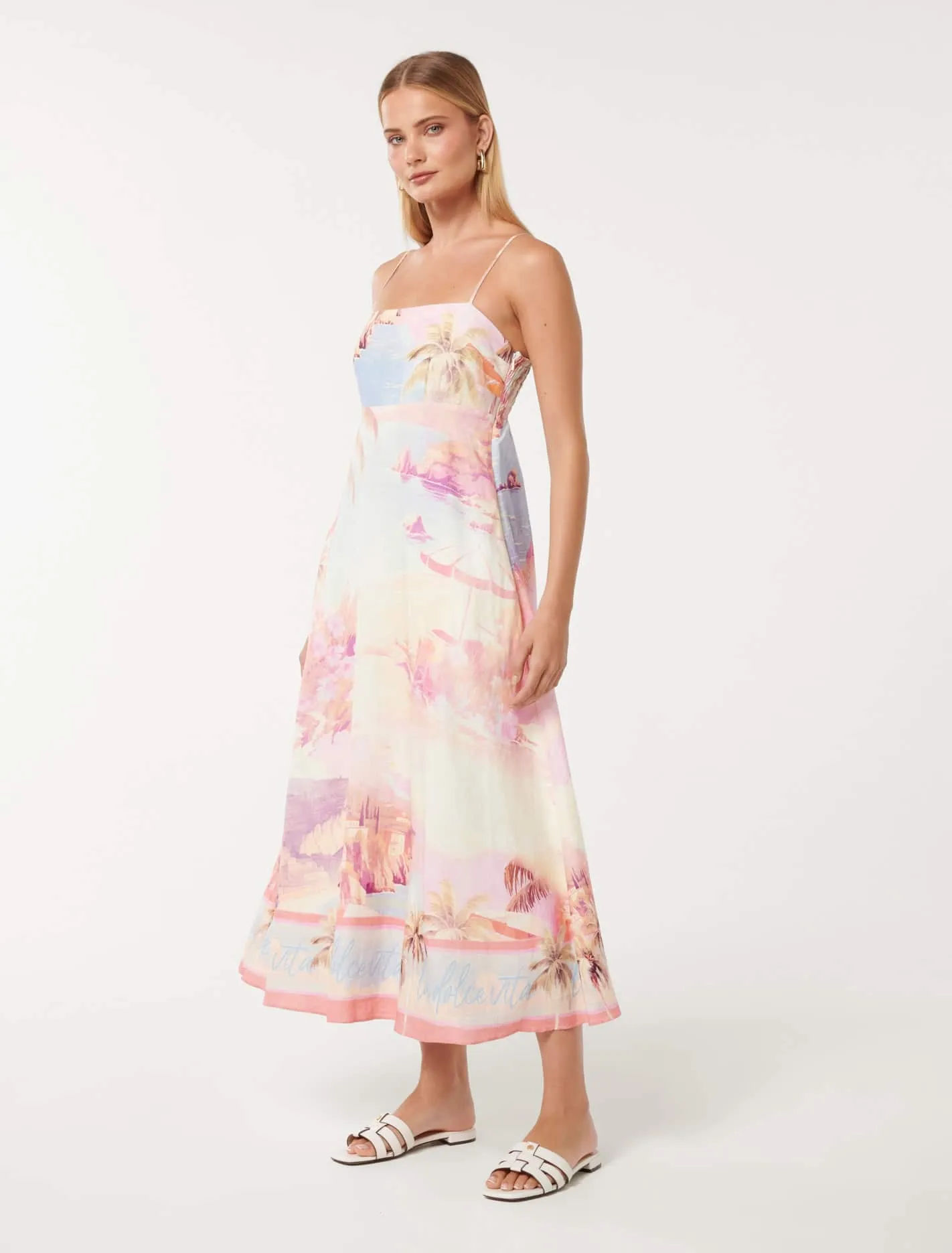 Joanne Linen Midi Dress