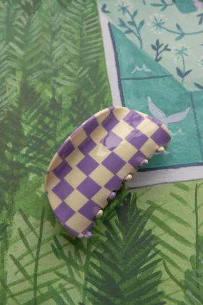 Kitsch Checkered Hair Clip Purple