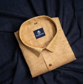 Light Brown Color Combed Cotton Shirts For Men