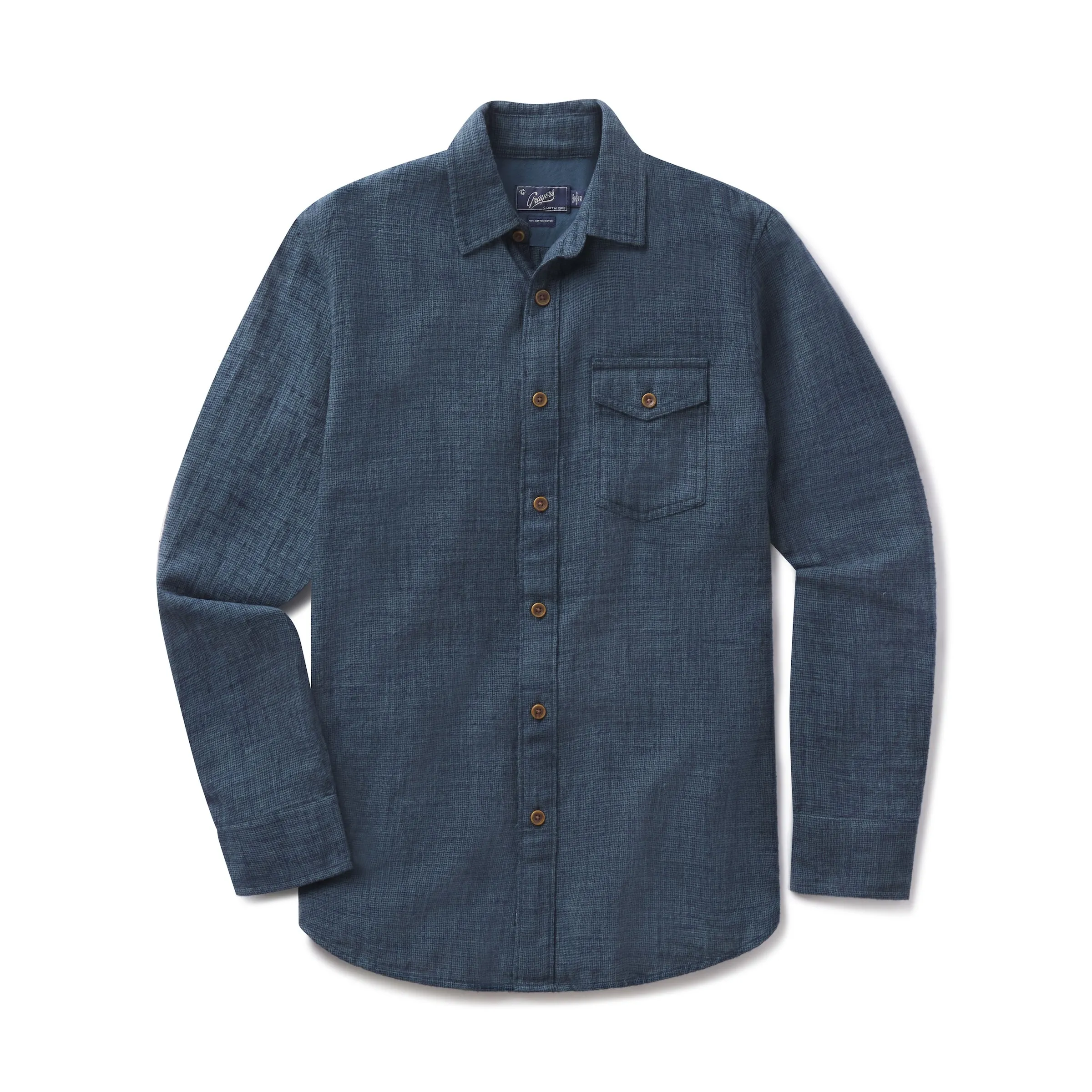 Linear Slub Twill Shirt - Deep Teal