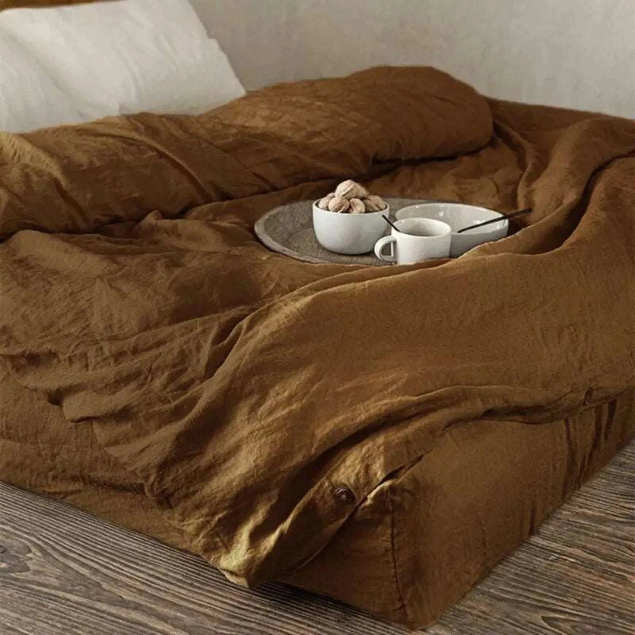 Linen Elastic Bed Sheet Set