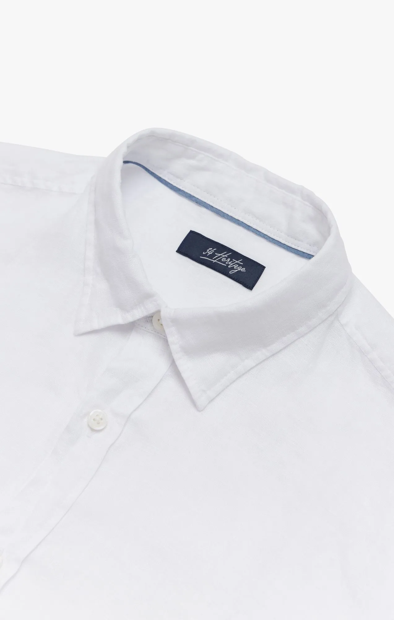 Linen Short Sleeve Shirt In Bright White