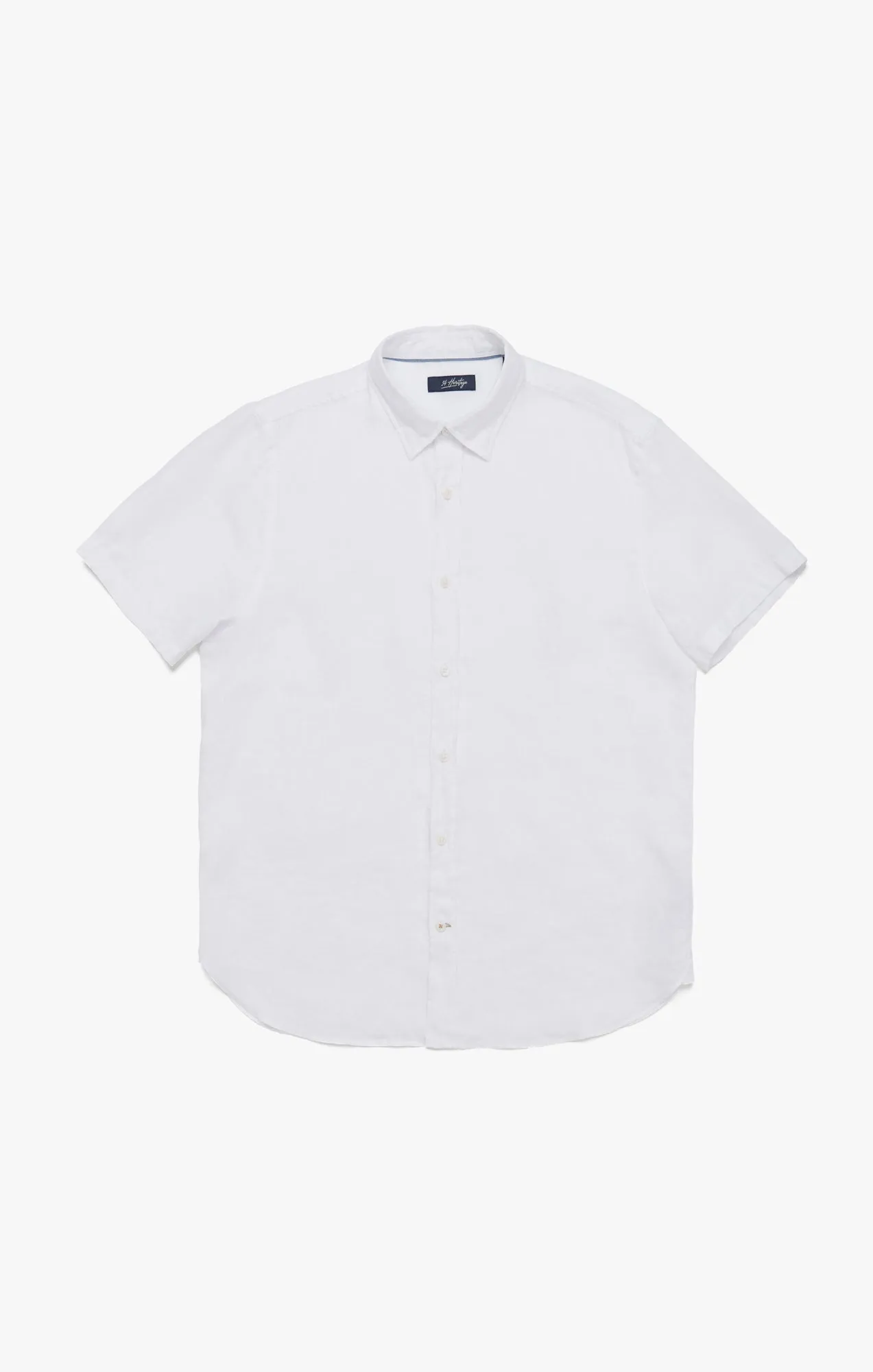 Linen Short Sleeve Shirt In Bright White