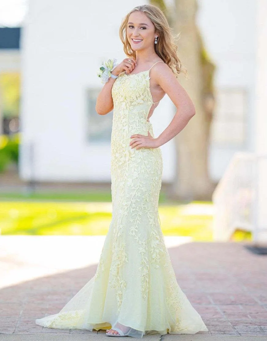 Lucille |Mermaid Spaghetti Straps Lace Prom Dress