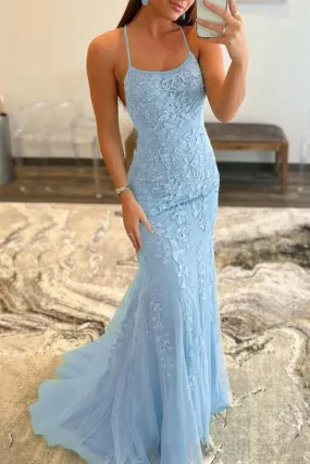 Lucille |Mermaid Spaghetti Straps Lace Prom Dress