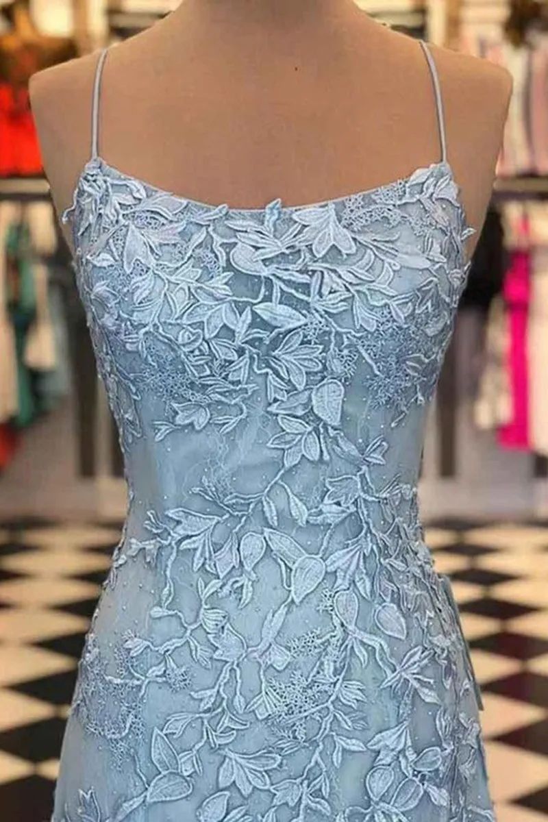 Lucille |Mermaid Spaghetti Straps Lace Prom Dress