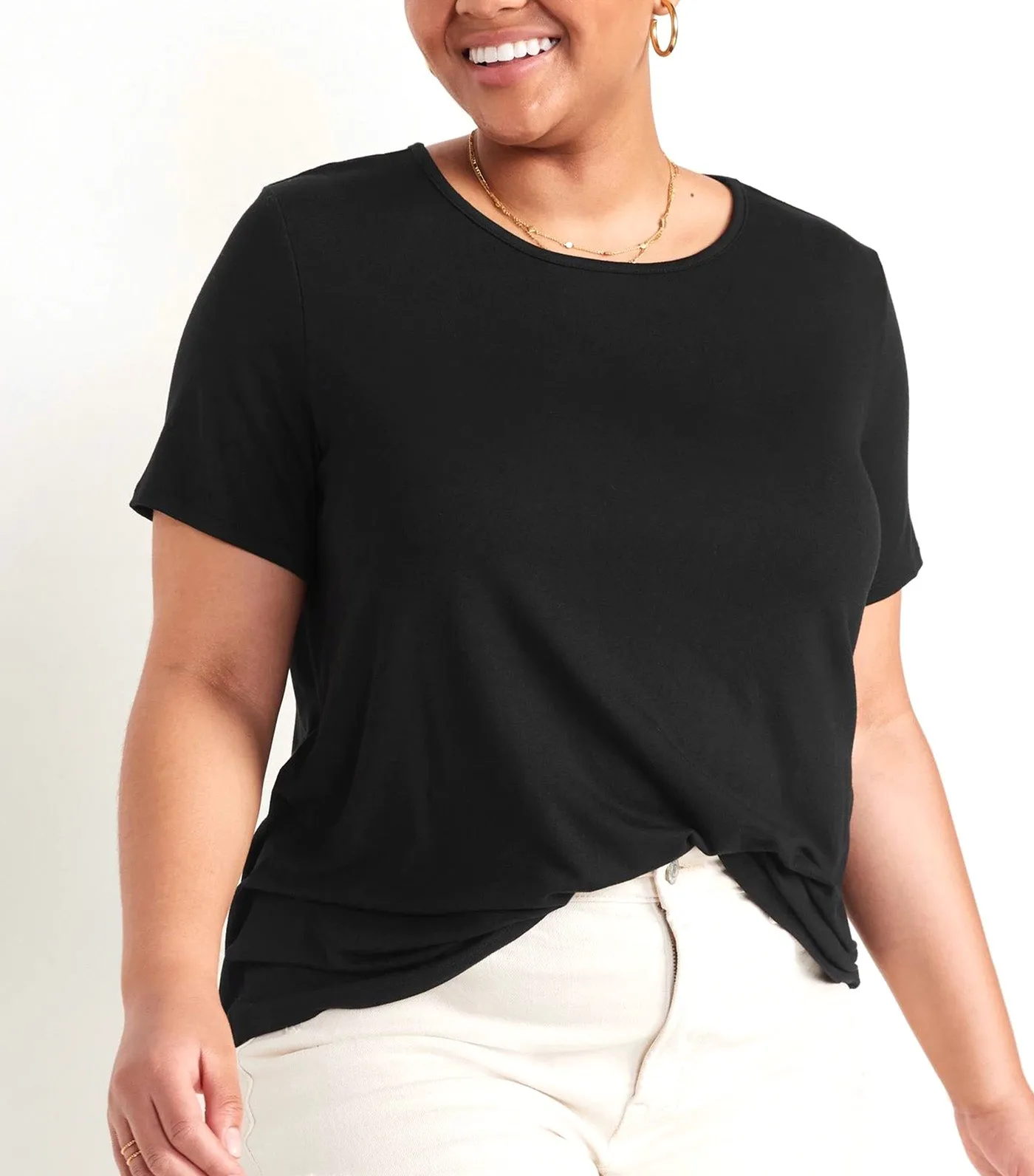 Luxe Crew-Neck T-Shirt for Women Black Jack