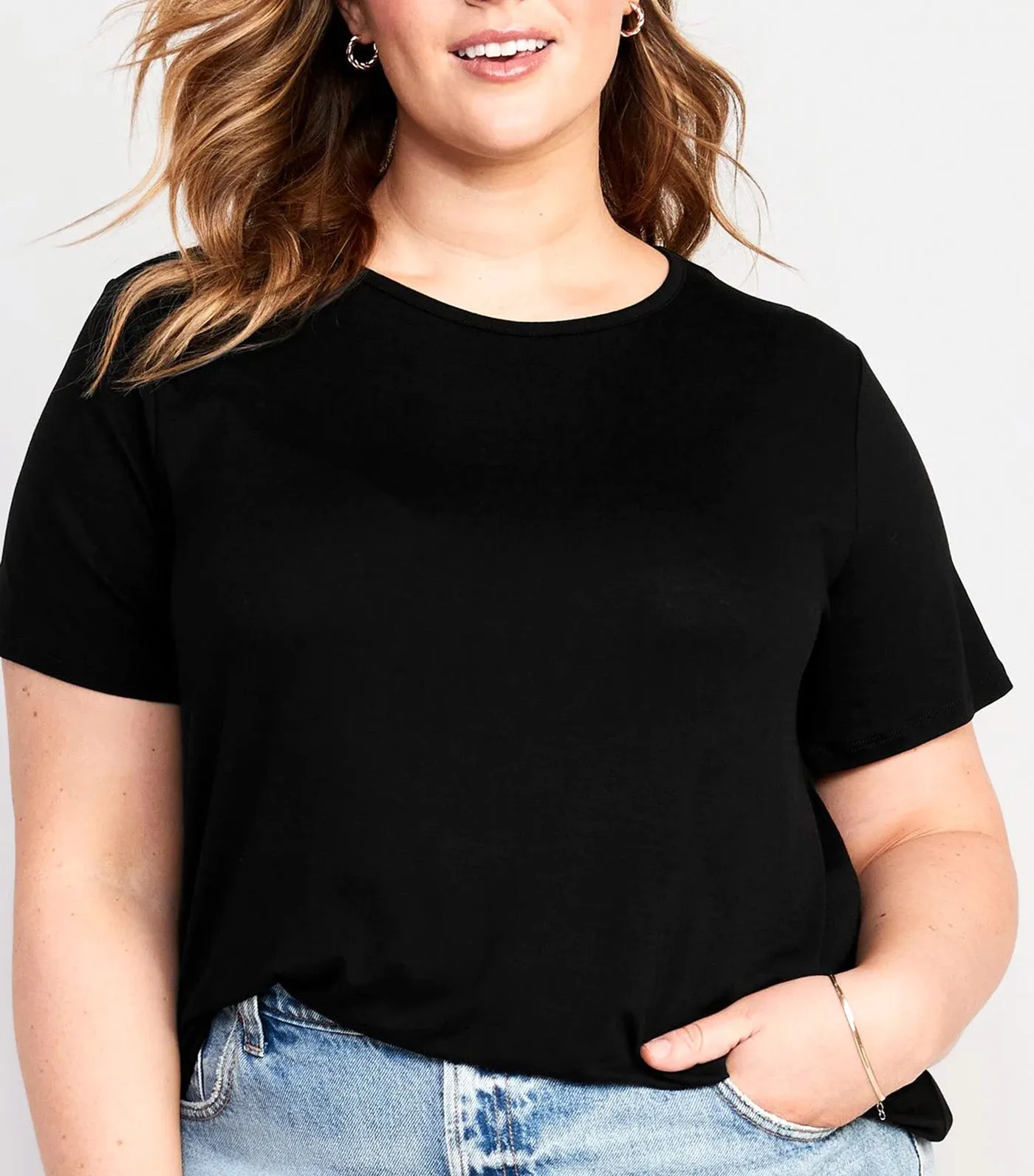 Luxe Crew-Neck T-Shirt for Women Black Jack