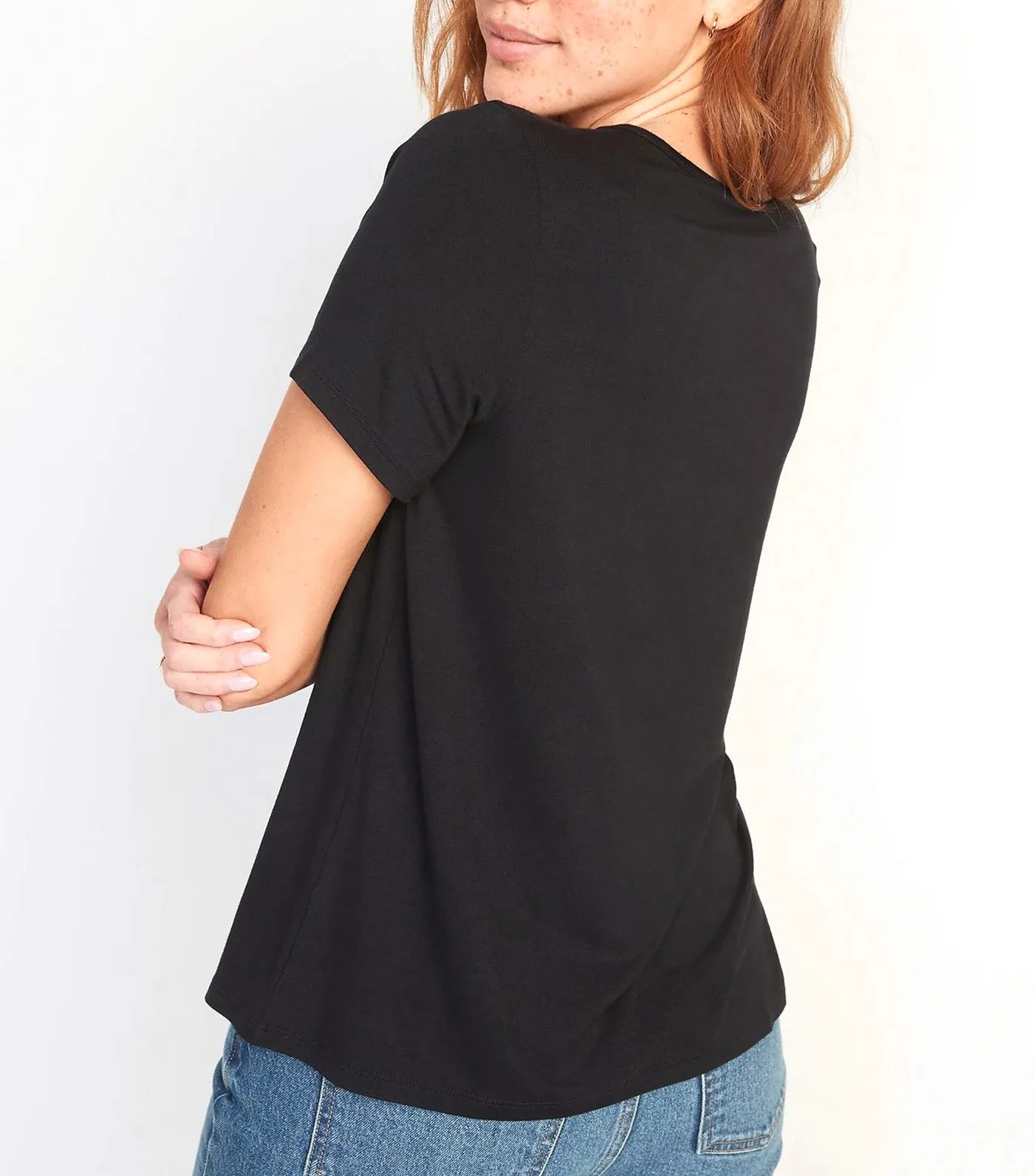 Luxe Crew-Neck T-Shirt for Women Black Jack