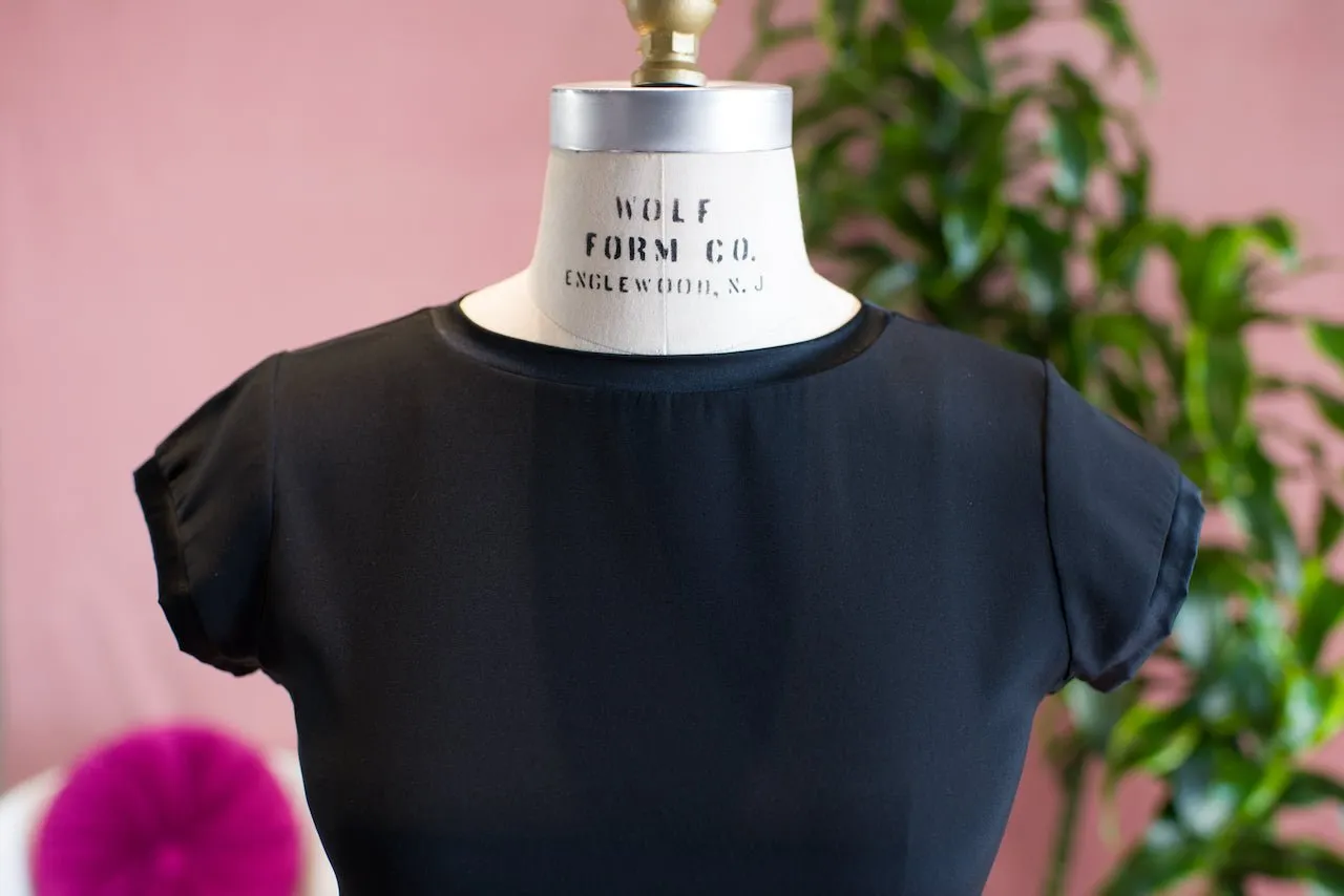 Luxe Finish Silk T-Shirt Boatneck — The Marilyn II