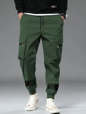 Men Olive Green Printed Cargo Jogger