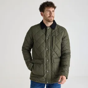 Mens Khaki Quilted Coat