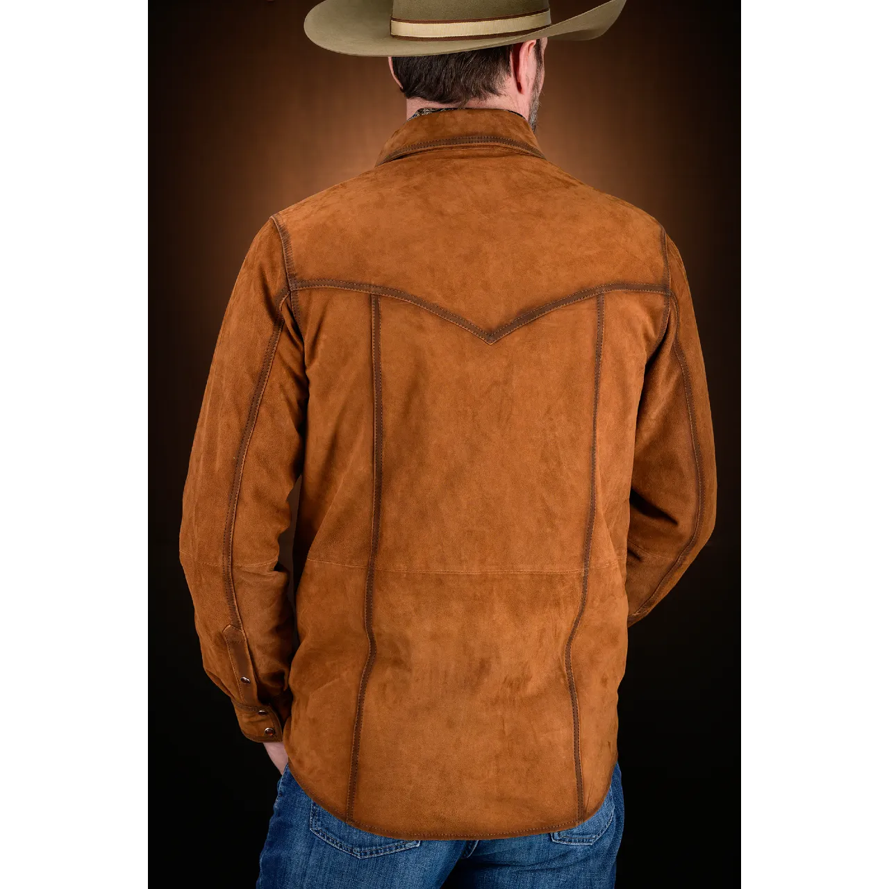 Men's Suede Leather Shirt Jacket