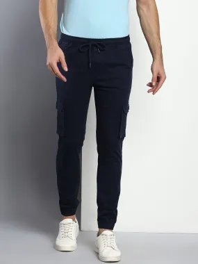 Men's Tapered Fit Cotton Joggers (Navy)