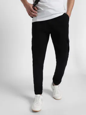 Mens's Black Solid Cargo Jogger