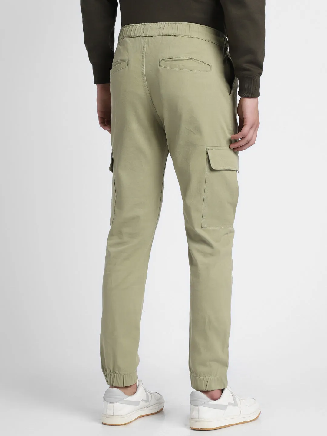 Mens's Moss Green Solid Cargo Jogger