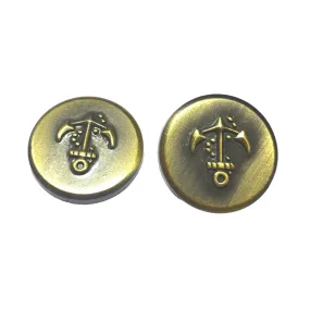 Metallic Golden Anchor Designer Metal Suit Buttons