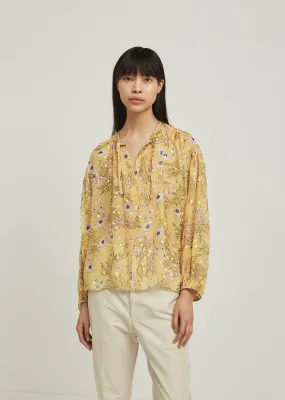 Mia Silk Floral Print Blouse