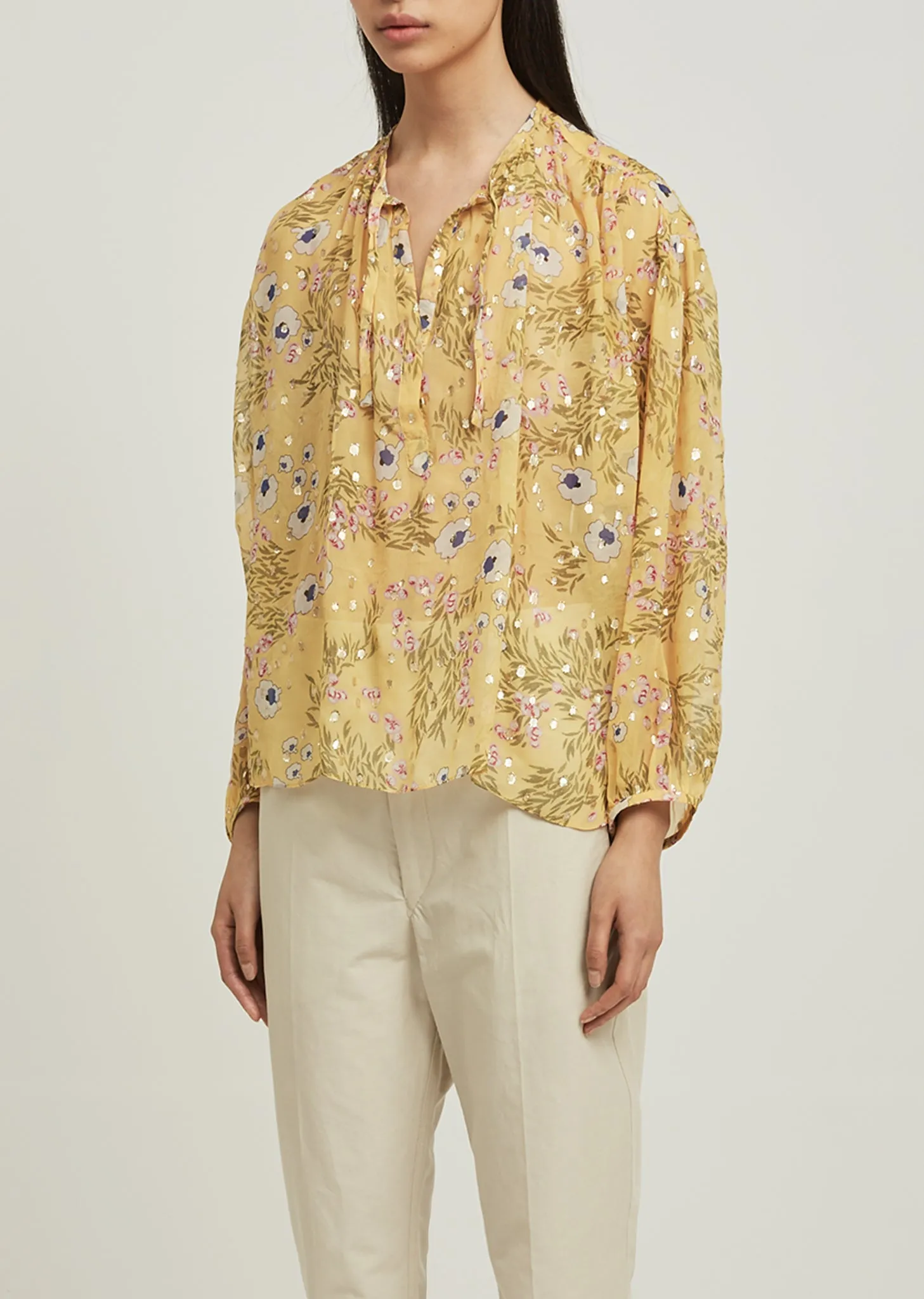 Mia Silk Floral Print Blouse