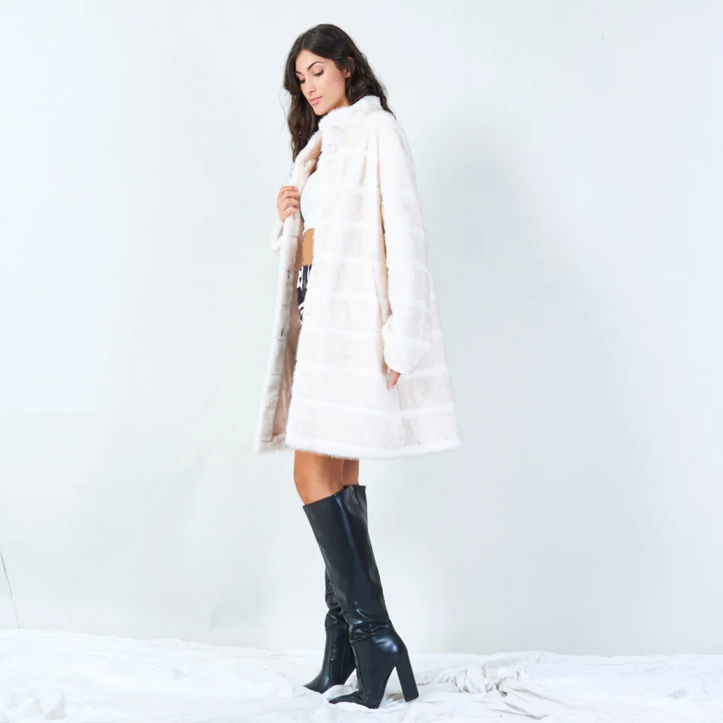 Mid-length faux fur coat wholesale