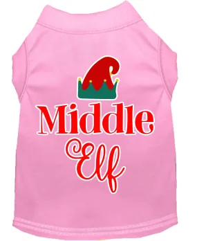 Middle Elf Screen Print Dog Shirt Light Pink Sm