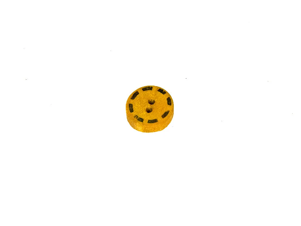 Mustard Fancy Printed 2 Hole Wooden Buttons - 24L