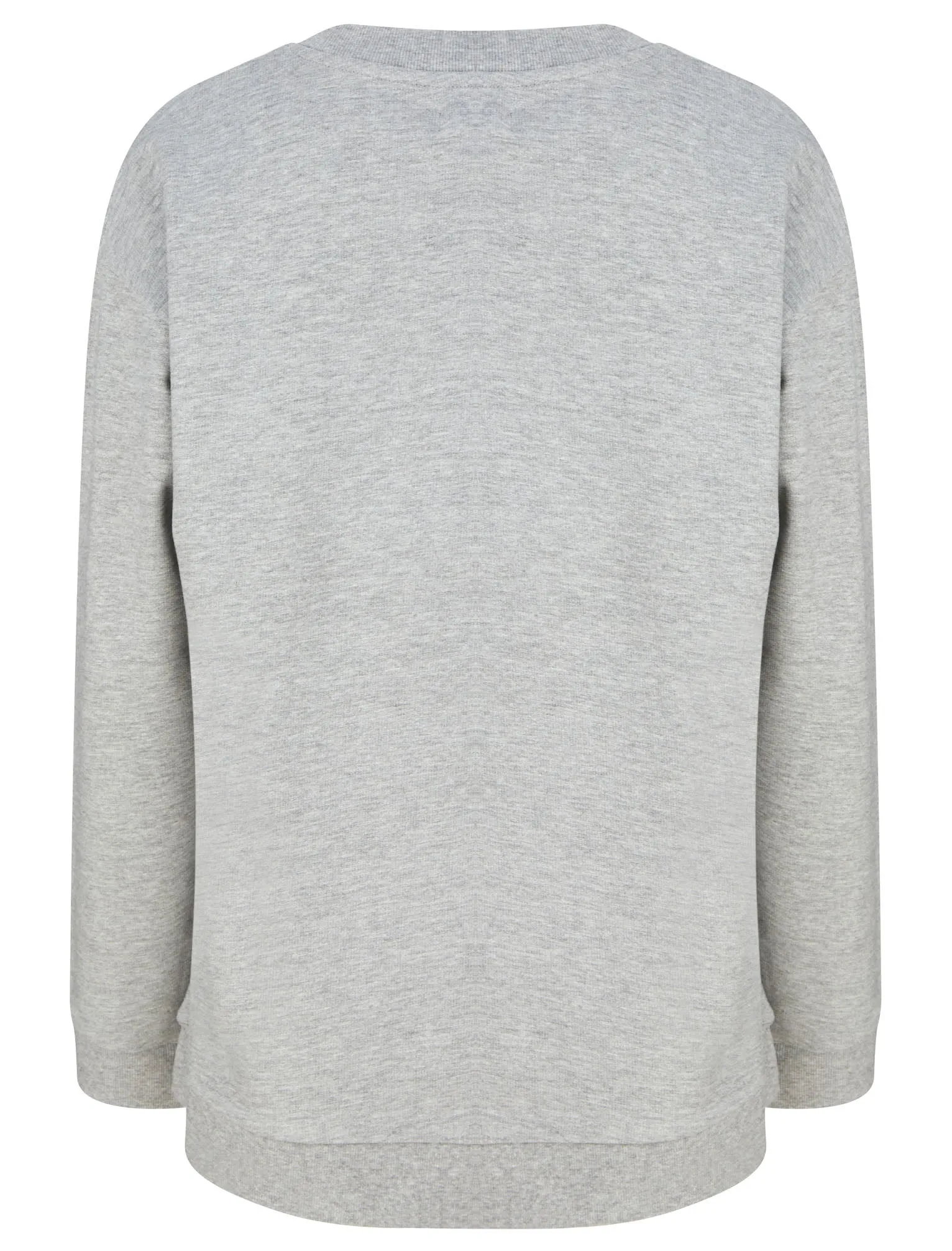 New Parisian Motif Crew Neck Sweatshirt in Light Grey Marl - Weekend Vibes