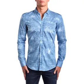 Ocean Blue Slim Fit Dress Shirt