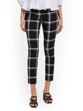 Petite Whitney High-Waisted Pull-On Slim-Leg Capri Pant - Check-Print