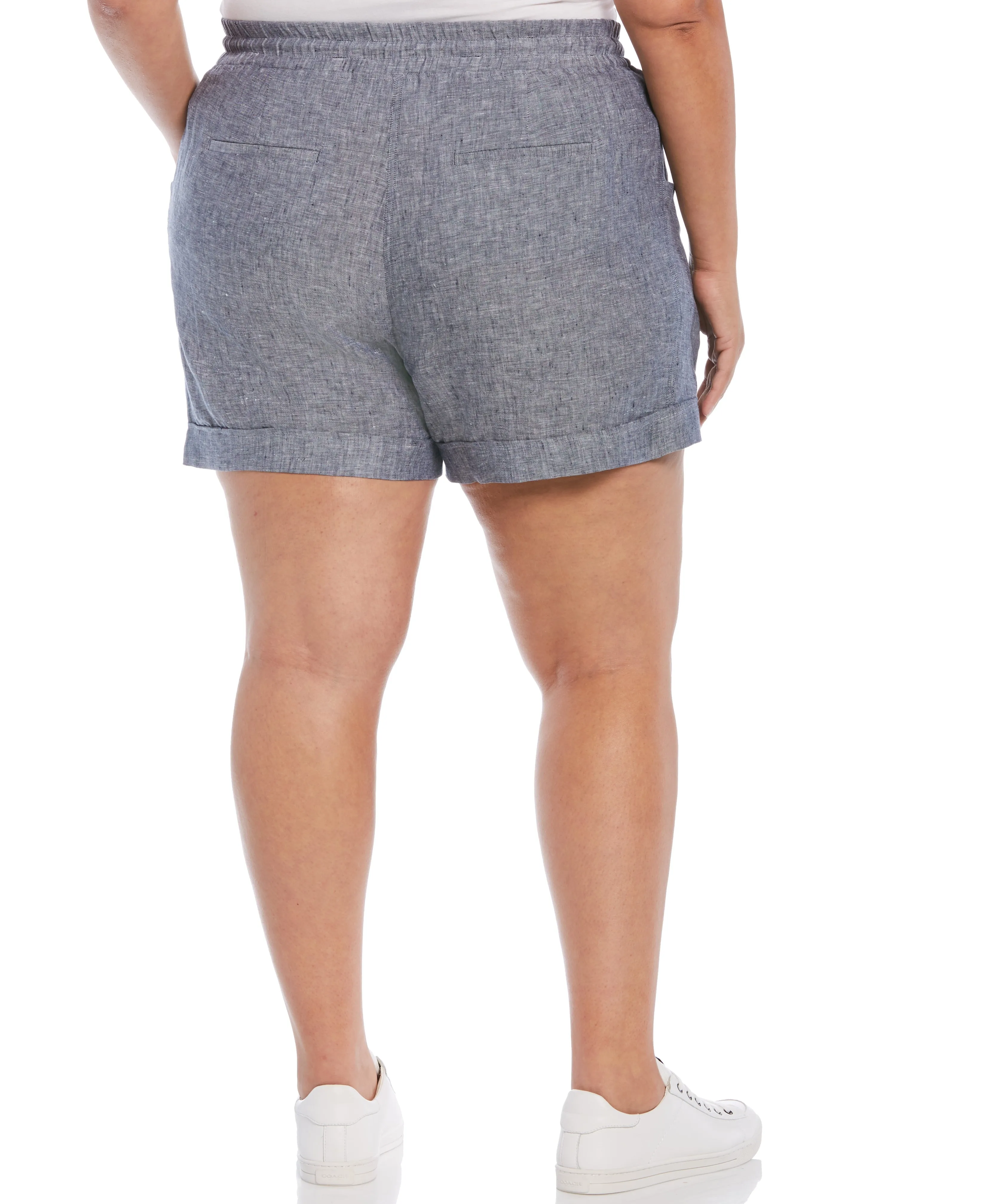 Plus Size Modern Fit Seamed Linen Short