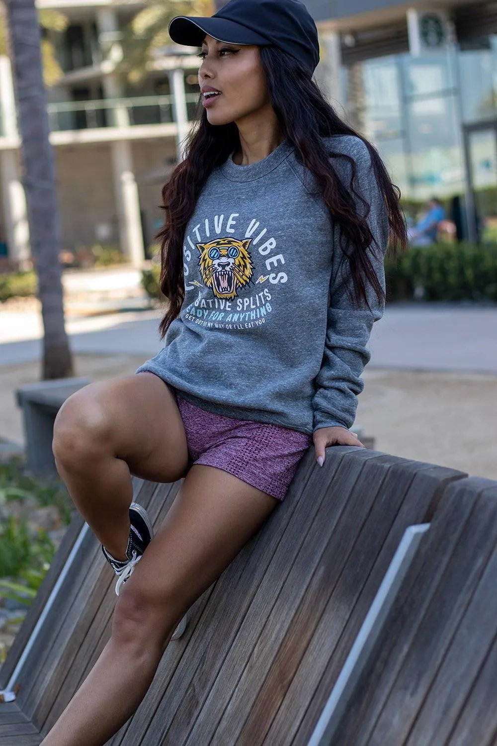 Positive Vibes, Negative Splits Tiger Sweatshirt