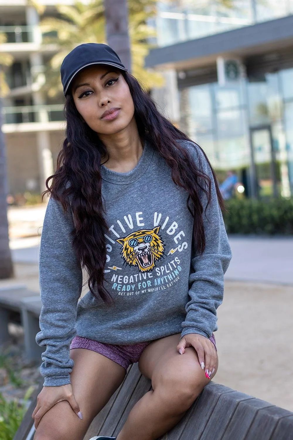 Positive Vibes, Negative Splits Tiger Sweatshirt