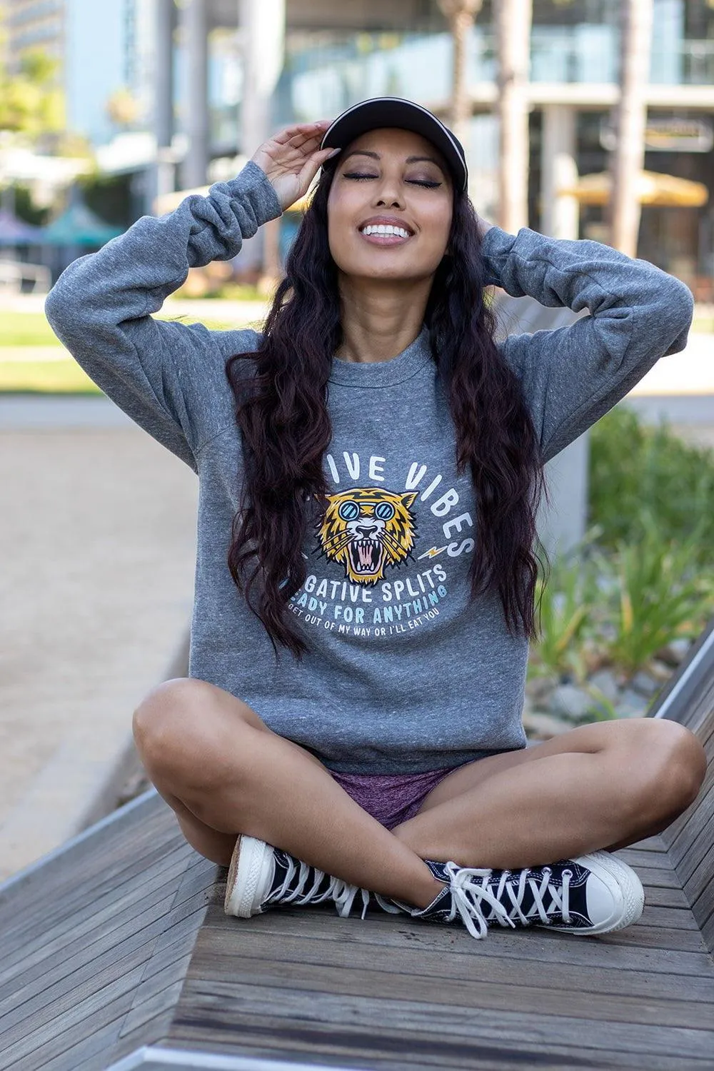 Positive Vibes, Negative Splits Tiger Sweatshirt