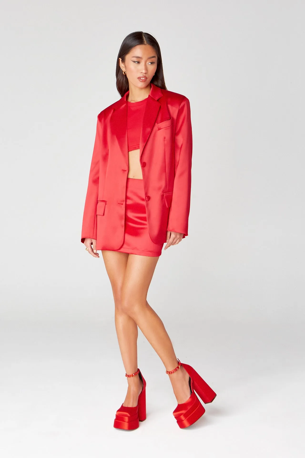 Red Oversized Blazer