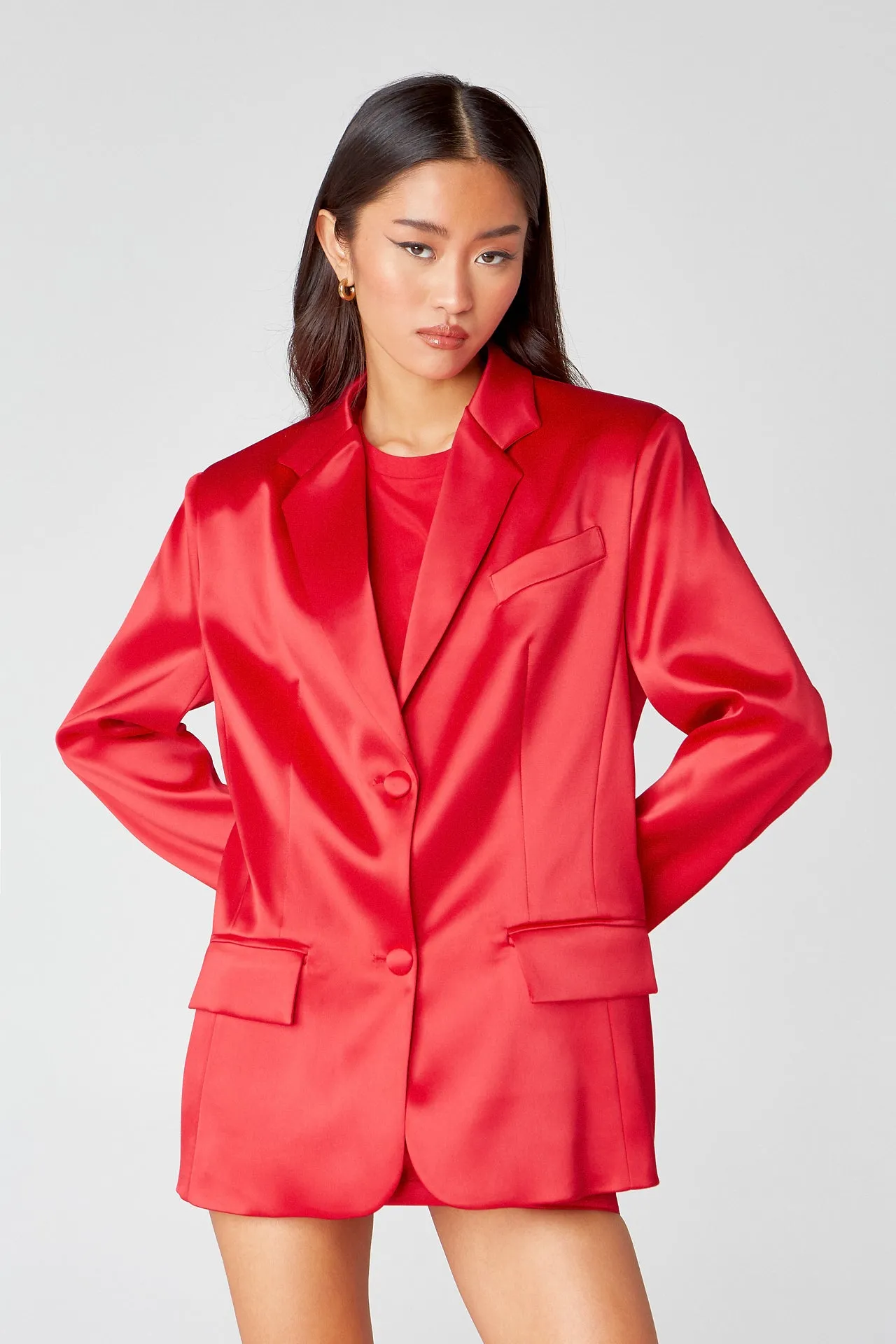 Red Oversized Blazer