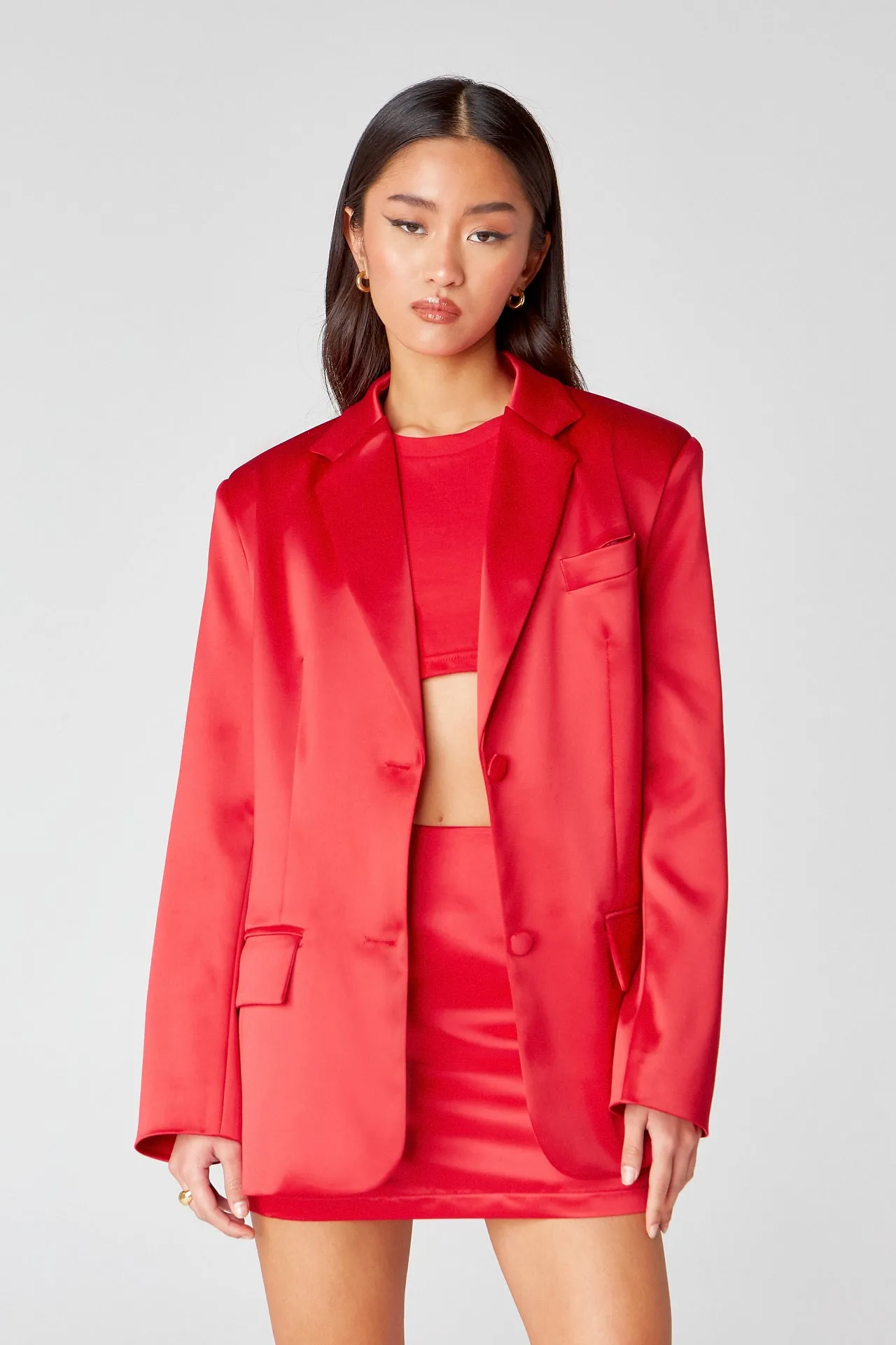 Red Oversized Blazer