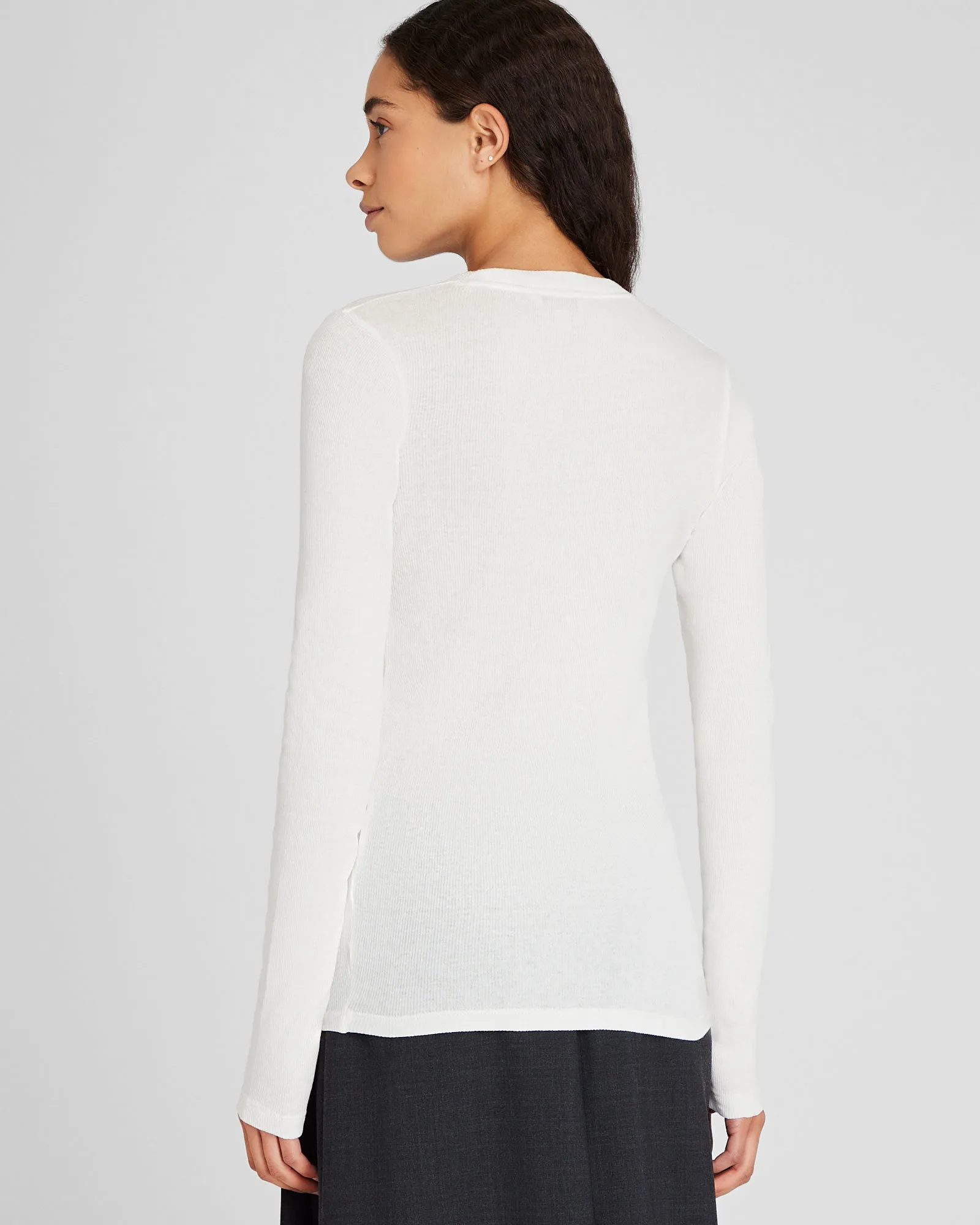 Ribbed Cotton Long-Sleeve Tee