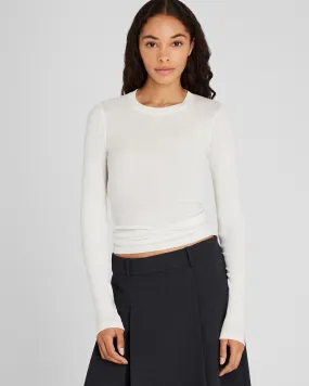 Ribbed Cotton Long-Sleeve Tee